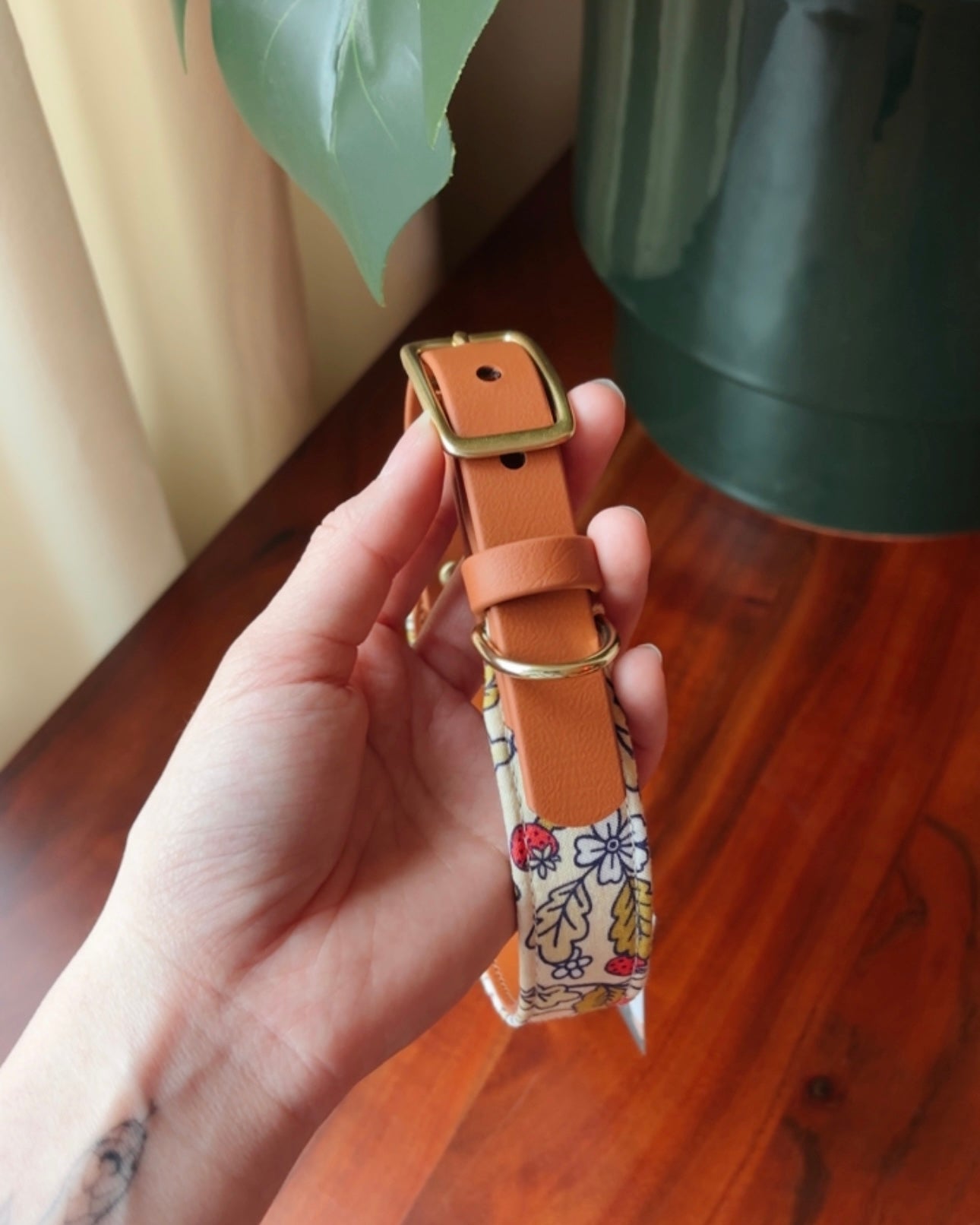 mossy mice collar - FoxMoth - Leather Dog Collar