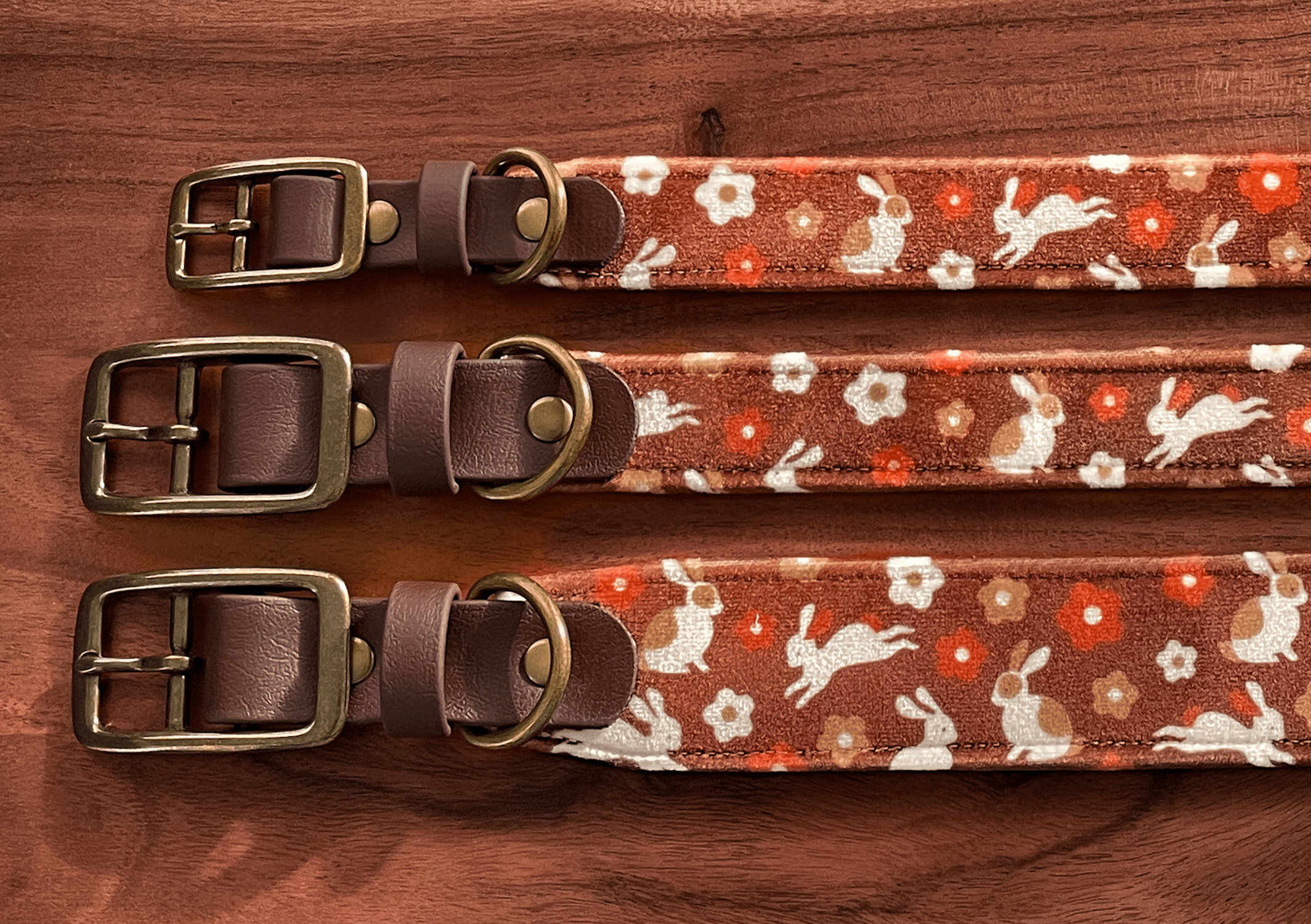 year of the rabbit collar - FoxMoth - Leather Dog Collar