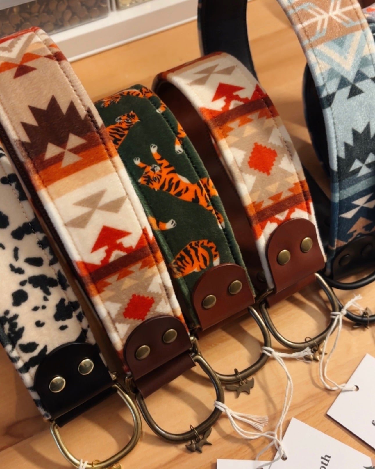 olive tigers collar - FoxMoth - Leather Dog Collar