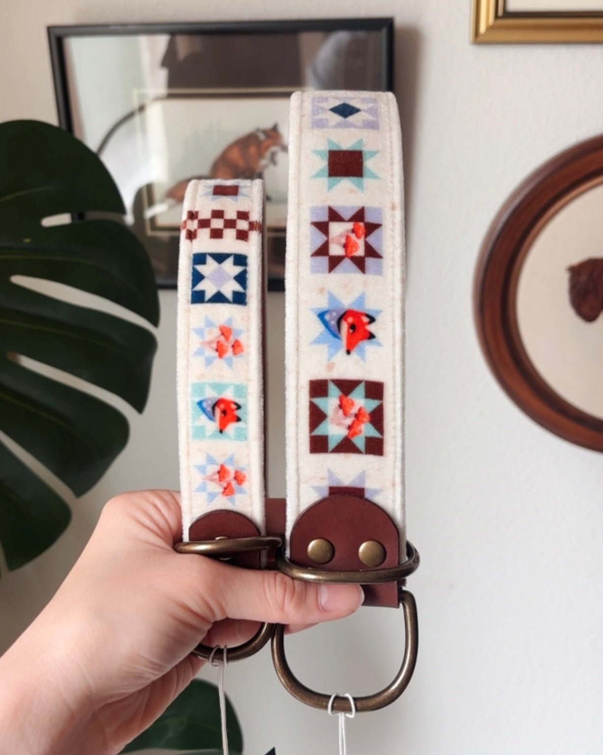 foxshrooms collar - FoxMoth - Leather Dog Collar