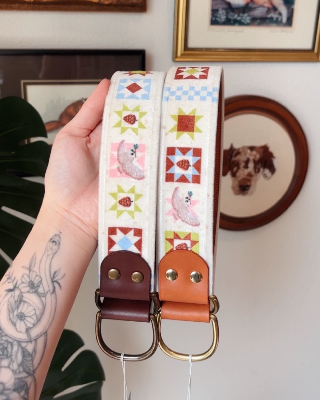 Owly Pines Collar - FoxMoth - Leather Dog Collar
