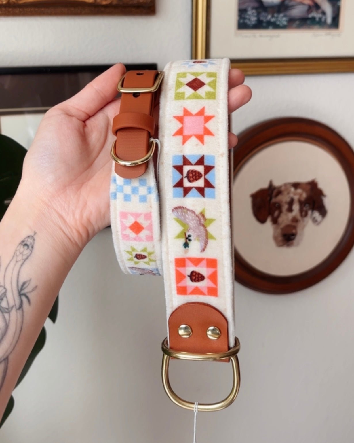 owly pines collar - FoxMoth - Leather Dog Collar