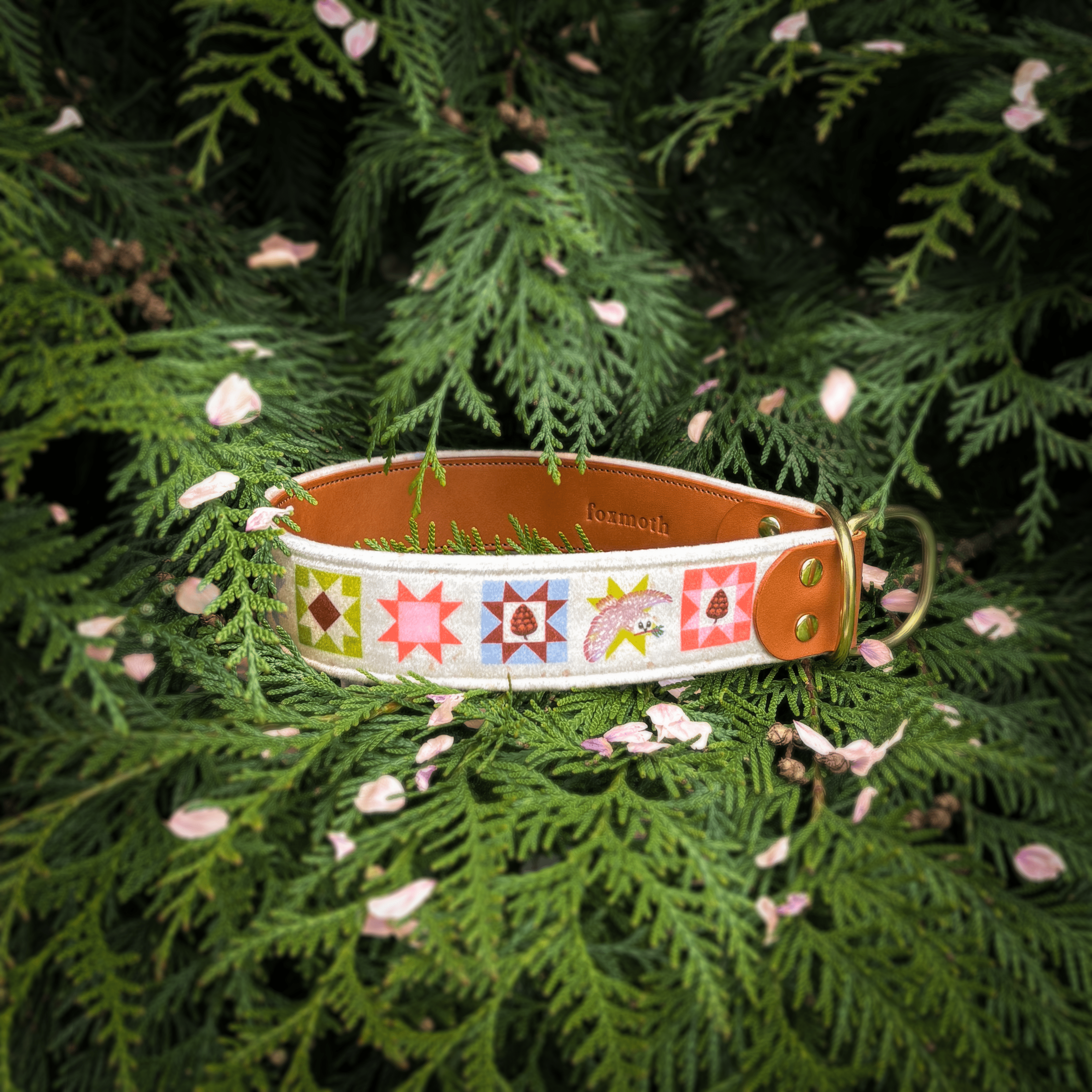 owly pines collar - FoxMoth - Leather Dog Collar