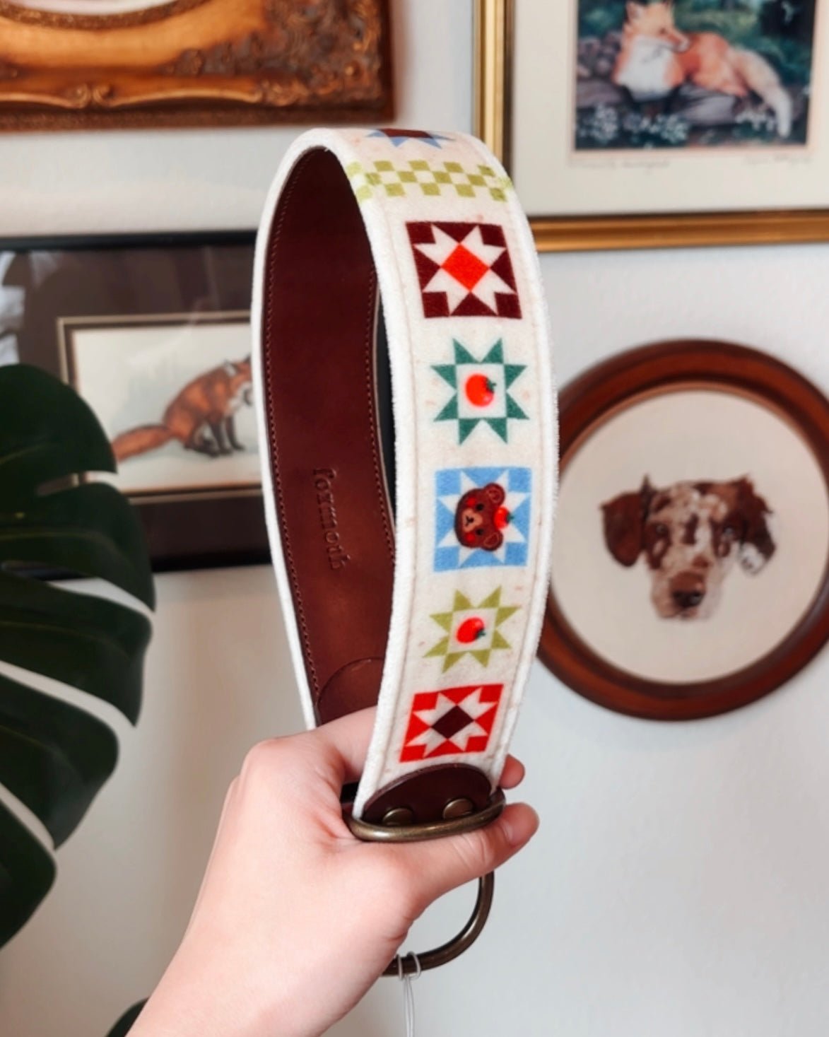 tomato bears collar - FoxMoth - Leather Dog Collar