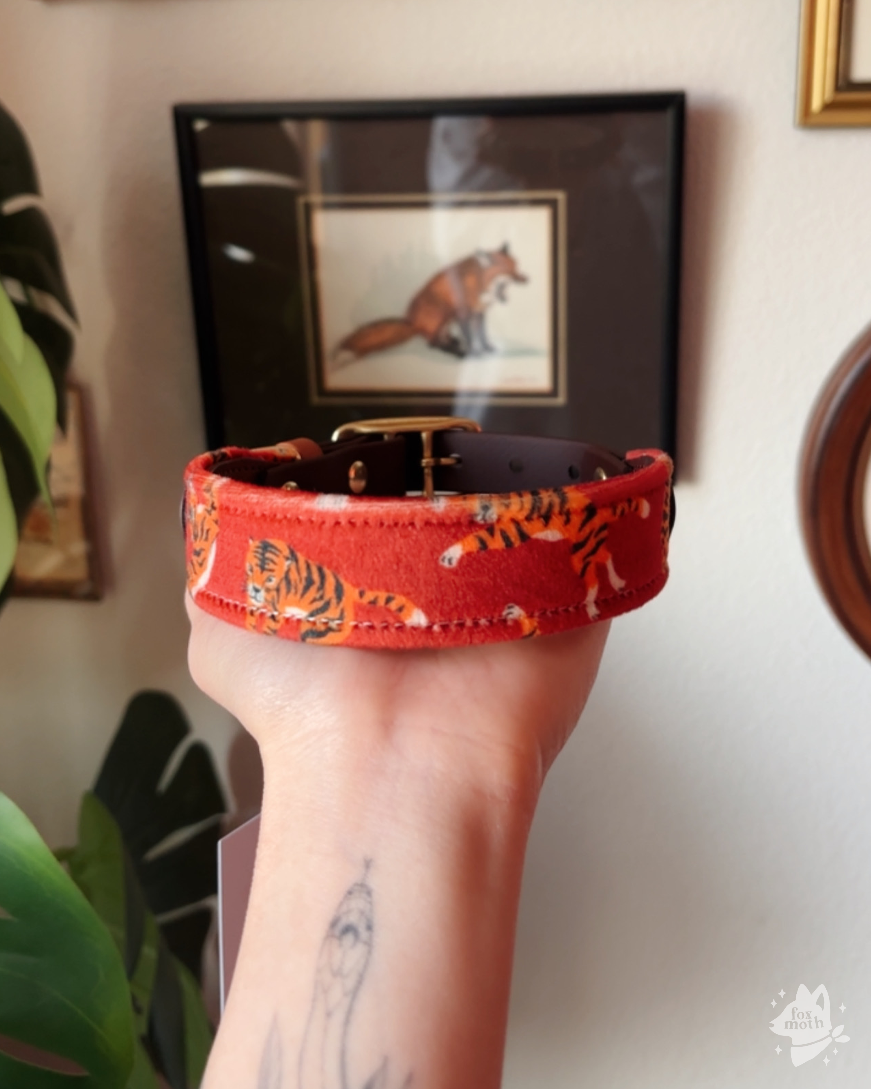 lucky tigers collar - FoxMoth - Leather Dog Collar