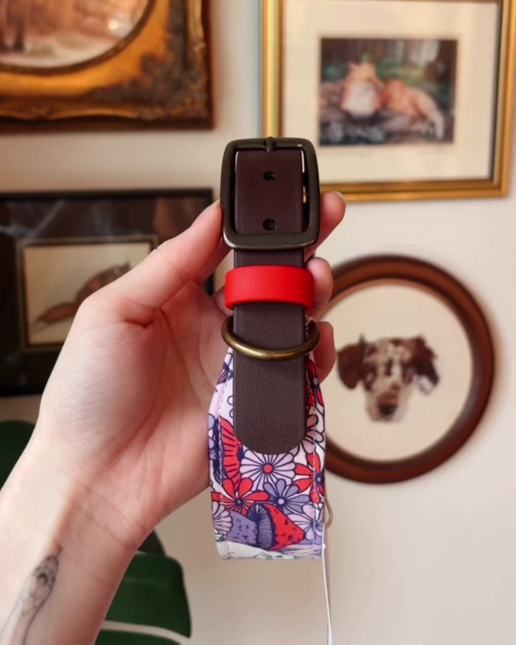 Load video: Custom Leather Buckle Collar
